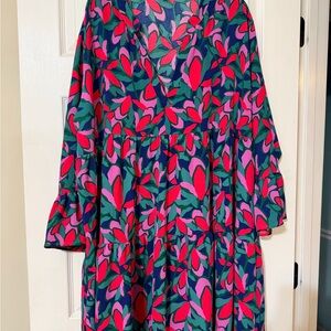 Floral V-Neck Dress - Multicolor